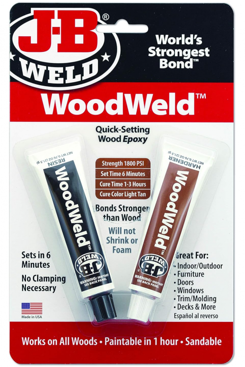 J-B Weld 8251 WoodWeld Quick Setting Wood Epoxy Adhesive - 1.52 oz J-B Weld 8251 WoodWeld Quick Setting Wood Epoxy Adhesive - 1.52 oz
