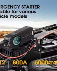 LED Display Air Pump for Car Tires Emergency Starting Power Supply Air Pump 6000mAh Power Bank Portable Jump Starter for Car