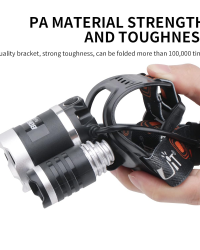 Upgraded BORUiT RJ-3000 Plus XM-L T6 White light 3 LED 4 Modes Micro Rechargeable Headlamp Waterproof Hard Hat Light, Bright Head Lights, Camping, Running headlamps