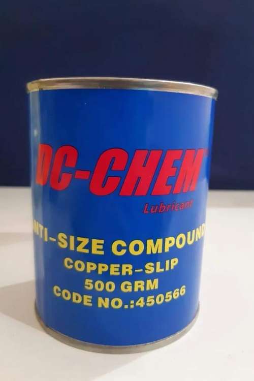 DC-CHEM Anti-Size Copper-Slip Compoundsoriginal copper based anti-size,very high temperature and consists a matrix of copper in a non-melt bentone base.applied easily by brushor pad to bolts,nuts,manifolds,flanges,boilers,valves,cylinder head gasket ,oil