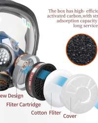 Full Face Respirator, Anti-dust Face Cover，Breathing Respirators for Painting Spray Welding Industrial Accessories