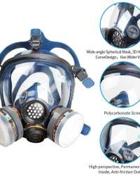 Full Face Respirator, Anti-dust Face Cover，Breathing Respirators for Painting Spray Welding Industrial Accessories