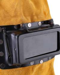 Welding Helmet Mask with Lens, Leather Welding Hood Work Hat, Adjustable Welding Helmet Protection Mask, Sweat Absorption, Heat Resistant, Breathable, for Welding Workplaces