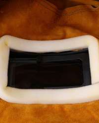 Welding Helmet Mask with Lens, Leather Welding Hood Work Hat, Adjustable Welding Helmet Protection Mask, Sweat Absorption, Heat Resistant, Breathable, for Welding Workplaces