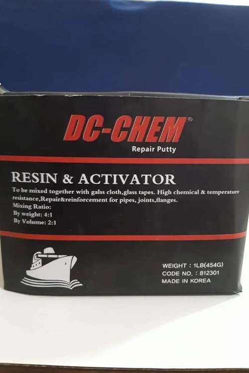 DC-CHEM Resin & Activator mixed together with glass cloth,glass tapes.high chemical & temperature resistance,repair & reinforcement for pipes,joints,flanges