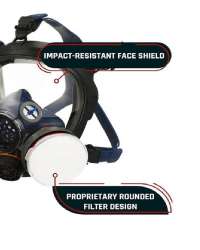 PPEPLUS Silicone Professional Survival Anti-Dust Full Face Respirator With Rotary Organic Vapor (Certification - En 136: 1998)