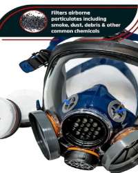 PPEPLUS Silicone Professional Survival Anti-Dust Full Face Respirator With Rotary Organic Vapor (Certification - En 136: 1998)
