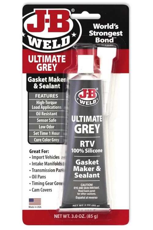 J-B Weld 32327 Ultimate Grey RTV Silicone Gasket Maker and Sealant - 3 oz. J-B Weld 32327 Ultimate Grey RTV Silicone Gasket Maker and Sealant - 3 oz.