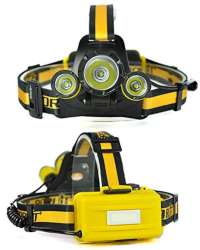 Upgraded BORUiT RJ-3000 Plus XM-L T6 White light 3 LED 4 Modes Micro Rechargeable Headlamp Waterproof Hard Hat Light, Bright Head Lights, Camping, Running headlamps