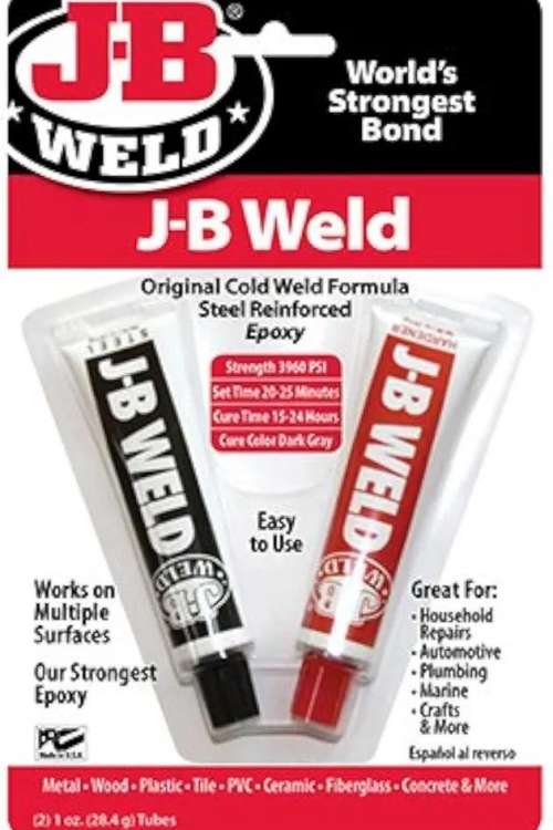 J-B WELD Epoxy Adhesive, Tube, 1 oz, Gray, 6 hr. J-B WELD Epoxy Adhesive, Tube, 1 oz, Gray, 6 hr.