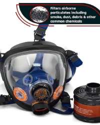 PPEPLUS Silicone Professional Survival Anti-Dust Full Face Respirator With 40mm Organic Vapor