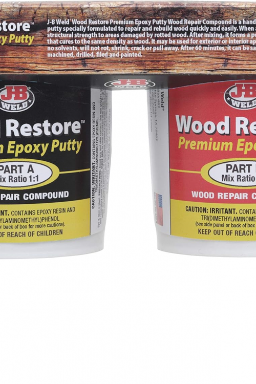 J-B Weld 40006 Wood Restore Premium Epoxy Putty Kit - 32 oz | Repair & Rebuild Damaged or Rotted Wood