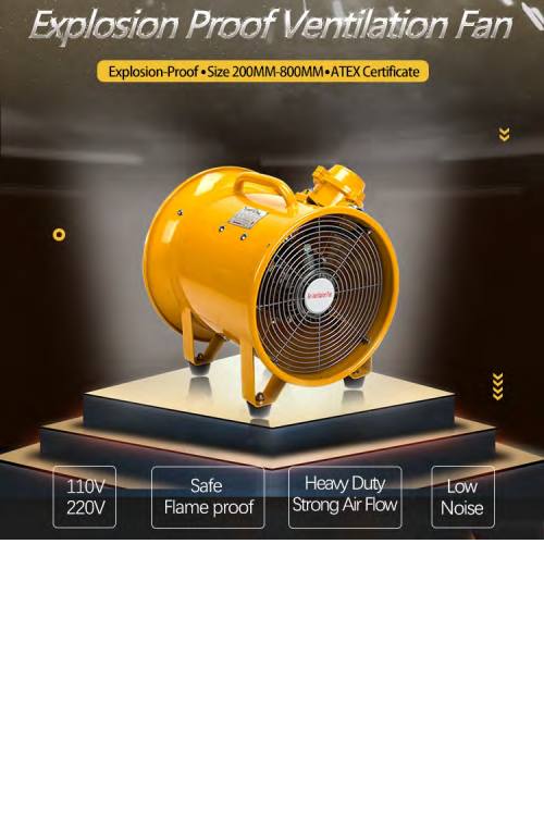 ATEX CERTIFICATE SAFETY ELECTRIC EXHAUST FAN FOR OIL STATION TANKER