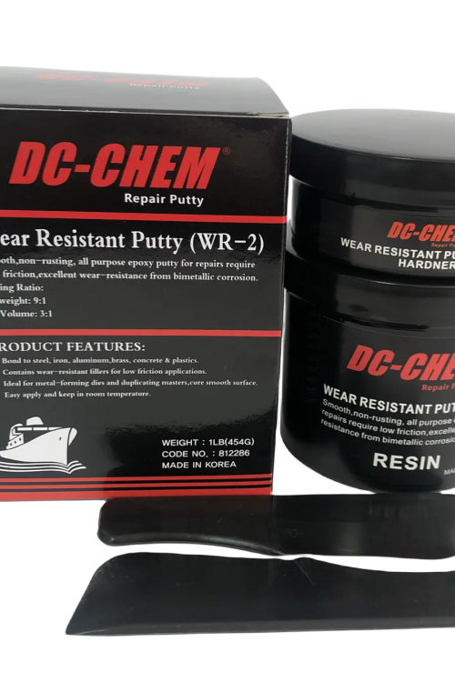 DC-CHEM Wear Resistant Putty (WR-2)(454 Grams)Bond to steel,iron,aluminium,brass,concrete & plastics, Smoth ,non-rusting,all purpose epoxy putty for repairs DC-CHEM Wear Resistant Putty (WR-2)(454 Grams)Bond to steel,iron,aluminium,brass,concrete & plastics, Smoth ,non-rusting,all purpose epoxy putty for repairs